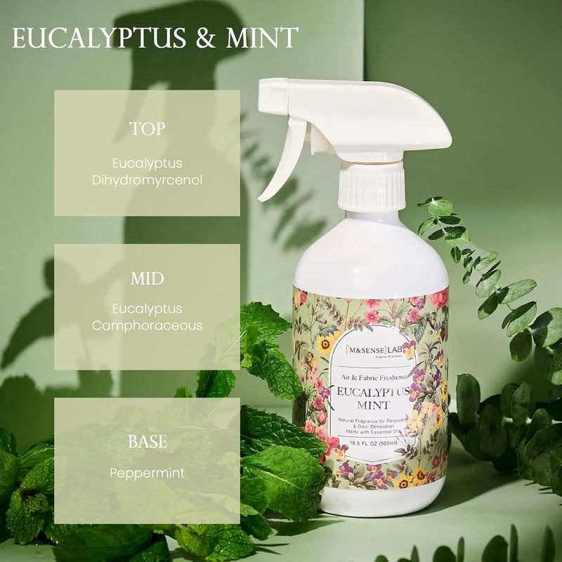 MSENSE ‌ Air & Fabric & Pet Odor Eliminator Spray - 16.9oz Large Size Natural Safe Air Freshener Eucalyptus Mint Scented Deodorizer for Home Eliminates Smoke Musty Smells, Ideal for Entryway Bathroom - Image 1